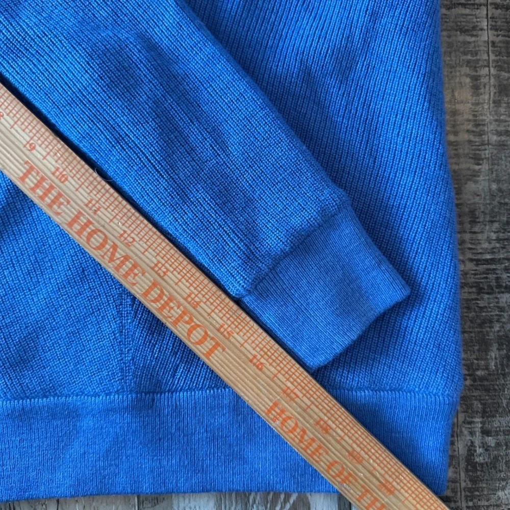 Polo Golf Ralph Lauren Womens Preppy Quarter Zip Sweater XS Blue Merino Wool Rib